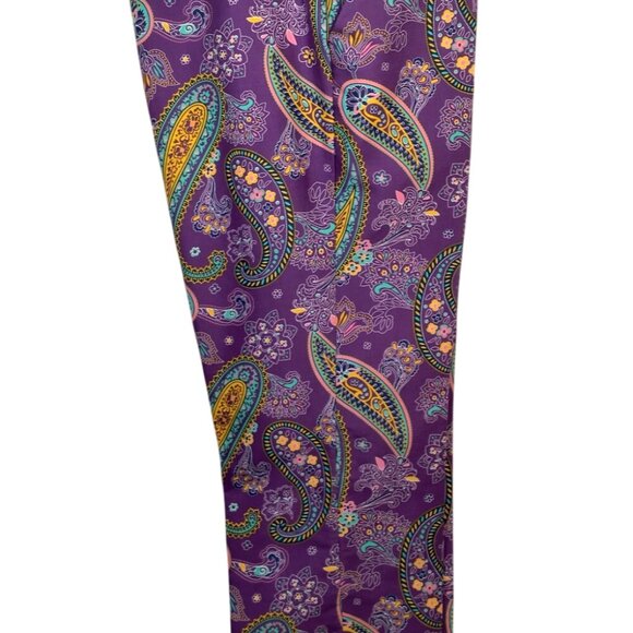 Loudmouth Golf Pants Men 40x32 Purple Pazeltine Paisley Floral Golfing Colorful - Picture 3 of 16